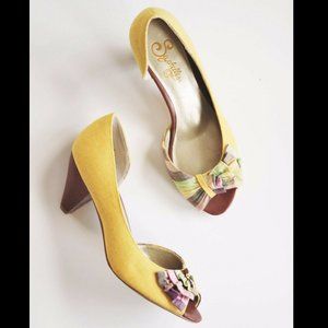 RARE Anthropologie Seychelles Ruffle Plaid Heels